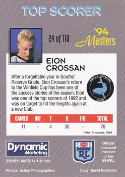 1994 Dynamic NSW Rugby League '94 Masters #24 Eion Crossan Back